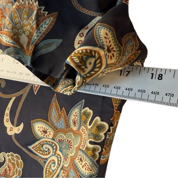 Liz Claiborne Silk English Country Style Dark Navy Dress Womens Size 4 - Picture 4 of 6